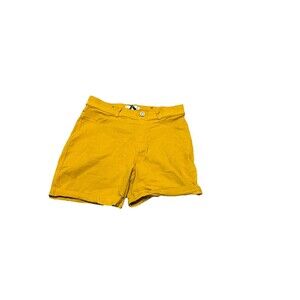 Thrill Jeans Mustard Yellow Stretched Denim Women Shorts